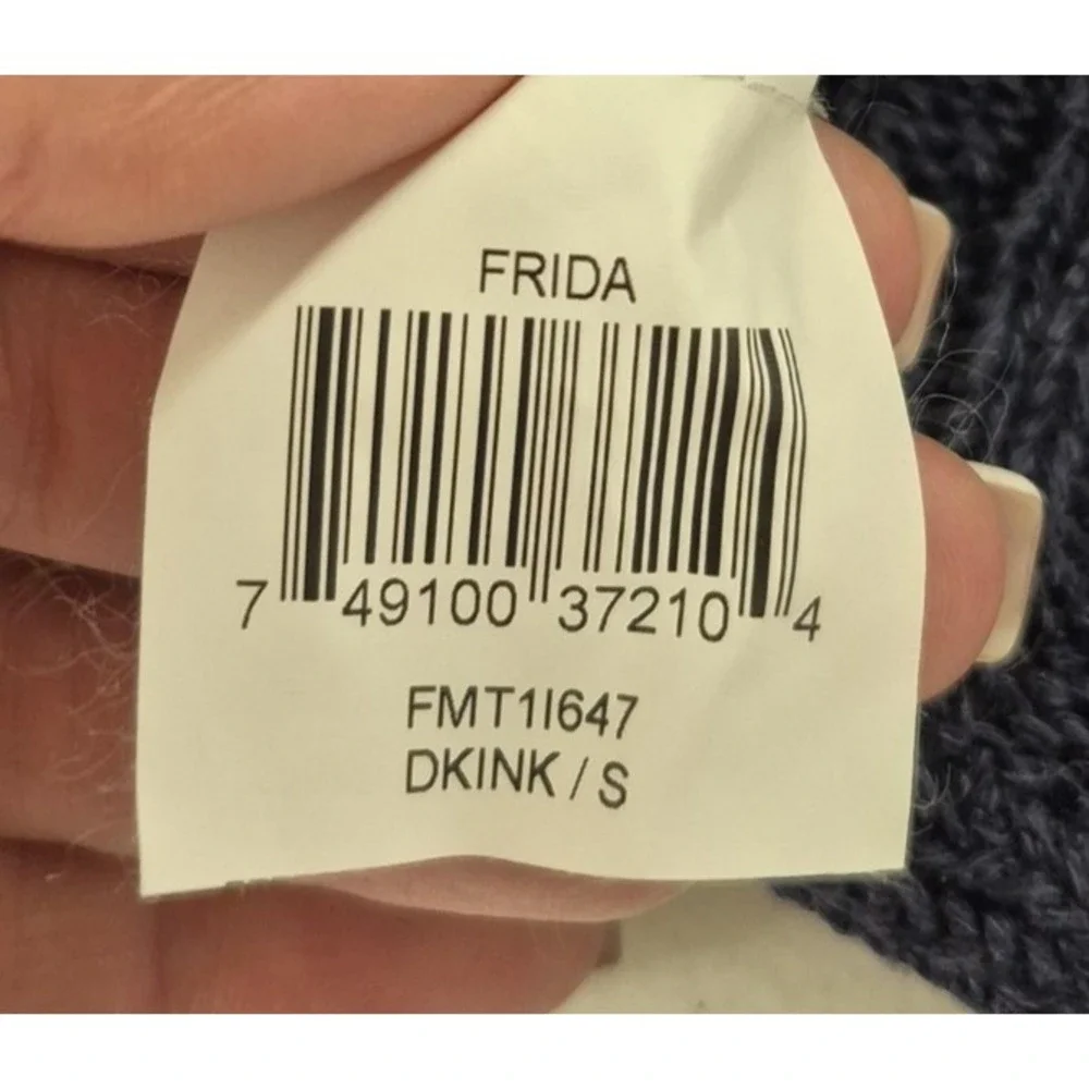 BCBGMAXAZRIA Sweater Womens S Blue‎ Frida Linen Viscose Cowl Neck Knit Pullover
